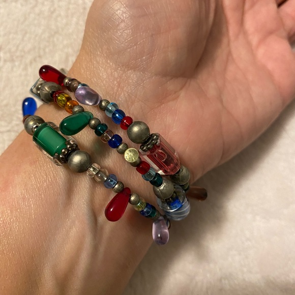 Wrap colourful beaded bracelet - Picture 2 of 2